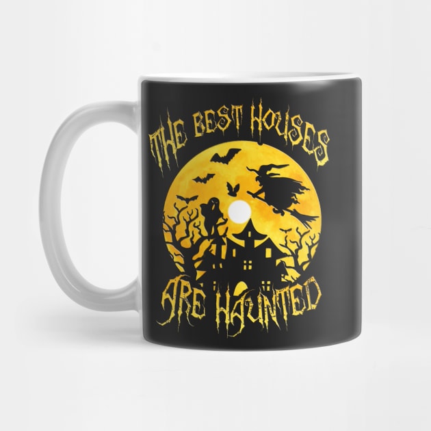 Graphic Design Halloween Haunted Spooky House by masterpiecesai